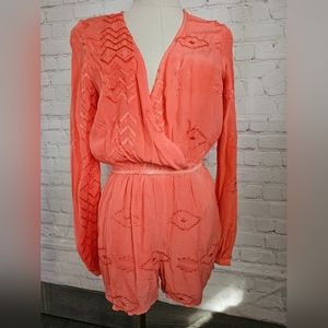 Revolve LIV Jasmine Cross V Romper in Coral | XS | NWOT